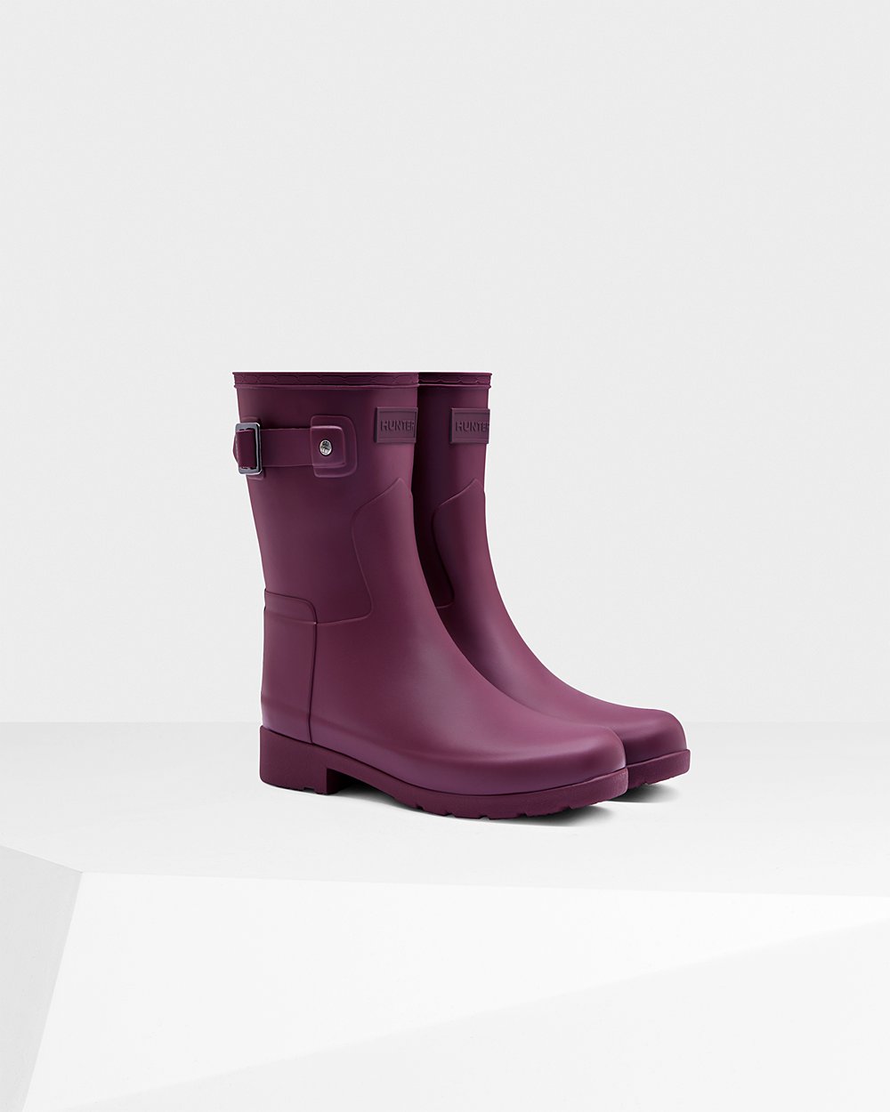 Women Hunter Refined Slim Fit | Short Rain Boots Purple | NZ-82631-VTCH